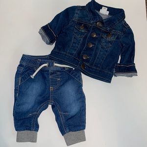 Cat & Jack Denim Jeans & Jacket Sz Newborn